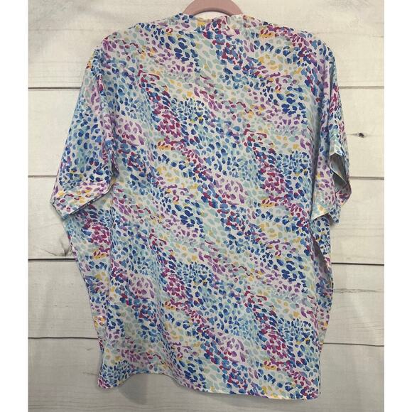 Jodifl NWT Size SM Top Short Sleeve Lightweight Multi Color Print - Picture 2 of 6